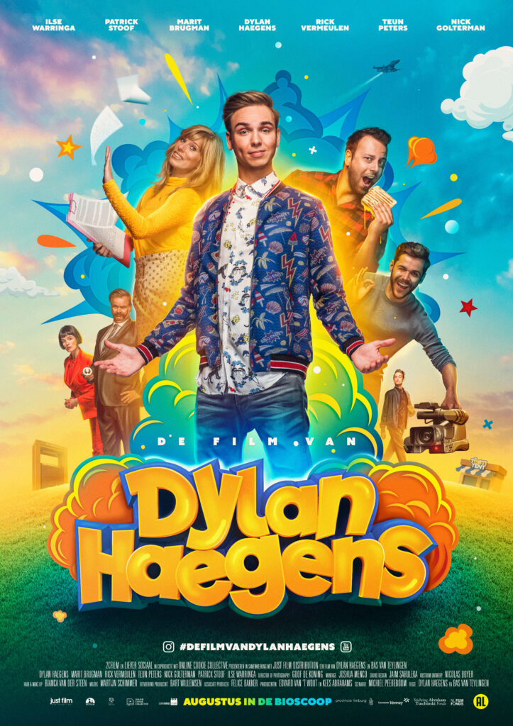 Officiële poster van de 2018 bioscoopfilm ''De Film van Dylan Haegens.''